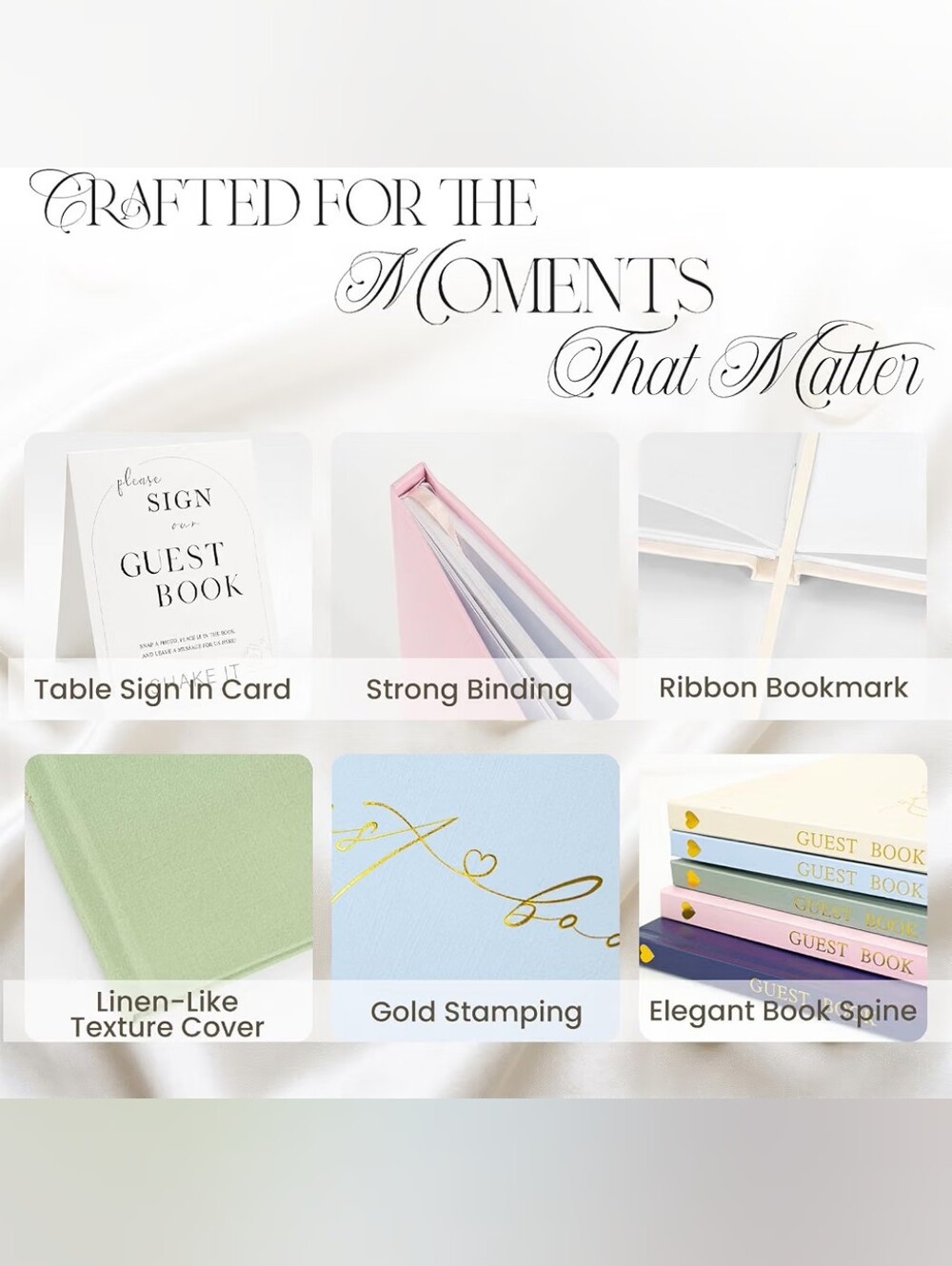 Guest Book - Sage Green Hardcover with Gold Foil - Picture 4 of 4